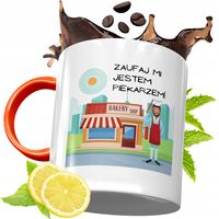 Kubek Pomarańczowy Dla Piekarza Prezent Z Nadrukiem Ze Zdjęciem