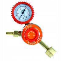 REDUKTOR BUTLOWY NA WĄŻ GAZOWY PROPAN BUTAN GAZU BUTLI 11 KG MANOMETR