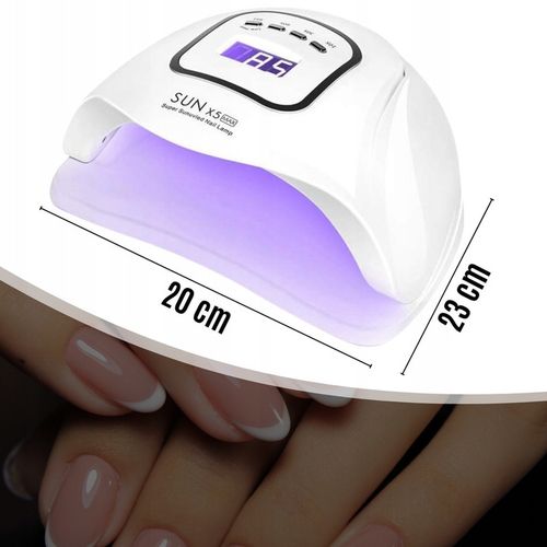 LAMPA UV DO PAZNOKCI LED 80W DO HYBRYD ŻELI MOCNA SUN X5 MAX BIAŁA LCD na Arena.pl