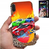ETUI DO HUAWEI P20 - DLA DZIECI, SAMOCHODY WYŚCIGOWE + SZKŁO