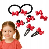 Gumki Spineczki Do Włosów Dla Dziewczyn - Czerwone Kokardki TSG-215