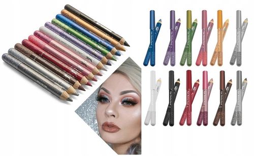 Cienie Do Powiek w Kredce kredka konturówka eyeliner Brokatowe 12 szt kolor na Arena.pl