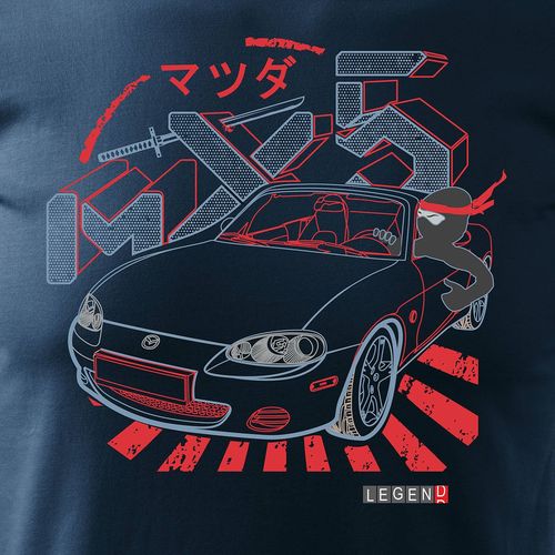 Koszulka z samochodem MAZDA MX-5 MX 5 męska granatowa REGULAR M na Arena.pl