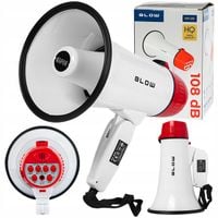 MEGAFON PRZENOŚNY HORN SYRENA NAGRYWANIE GŁOŚNIK 20W 108dB WZMACNIACZ GŁOSU