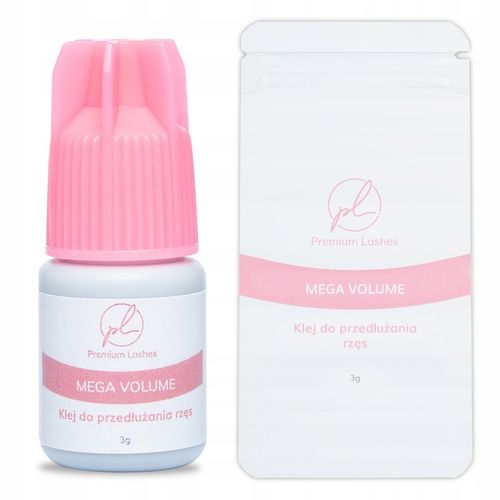 Klej do rzęs MEGA VOLUME Premium Lashes 3g Mocny i szybki 0,5s na Arena.pl