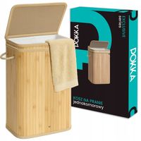 KOSZ NA PRANIE BAMBUSOWY BIELIZNĘ SKŁADANY POJEMNY JEDNOKOMOROWY WĄSKI