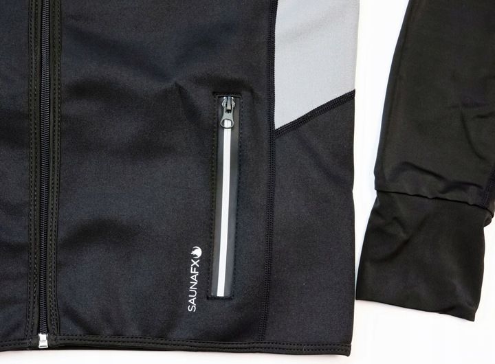 Kurtka z kapturem męska neopren Jogging Sauna Odblask FITNESS SAUNATEK r. L zdjęcie 2