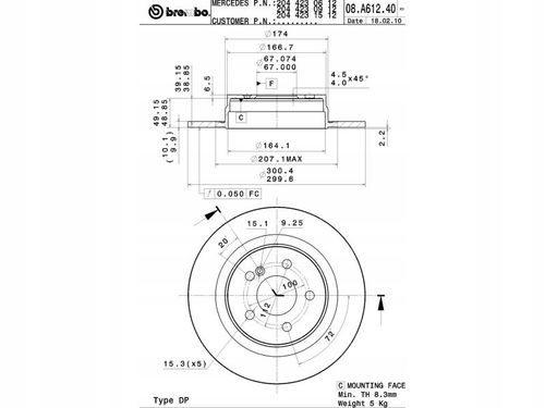 TARCZA HAM TYL 300X10 P BREMBO na Arena.pl