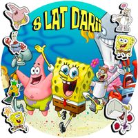 OPŁATEK NA TORT 20CM - SPONGEBOB BAJKA + IMIĘ + ! 15CM 18CM