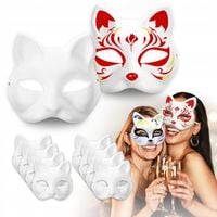 10× Maska na twarz dla kota Therian Halloween Maska Kota do malowania DIY