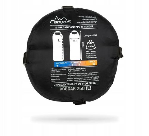 CAMPUS ŚPIWÓR 2w1 COUGAR DO -5st KOŁDRA 250 LEWY na Arena.pl