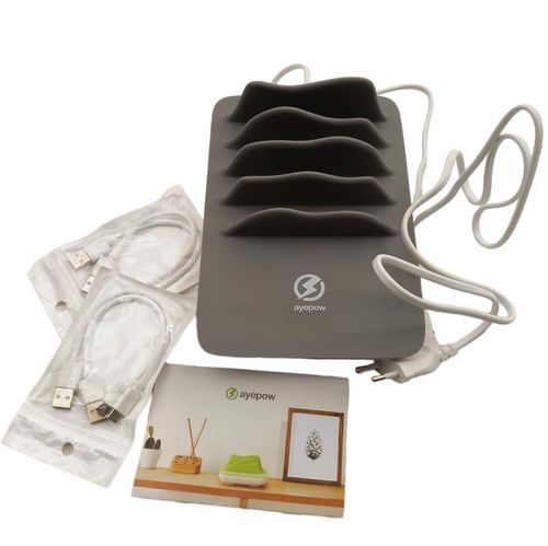 Ładowarka Stacja Ładująca 4 Porty Usb Szara Ayepow na Arena.pl