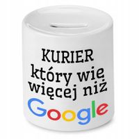 Skarbonka Dla Kuriera Który Wie Więcej Niż Google Z Nadrukiem Ze Zdjęciem