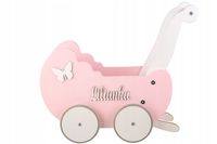 DREWNIANY WÓZEK DLA LALEK + IMIĘ PRODUCENT