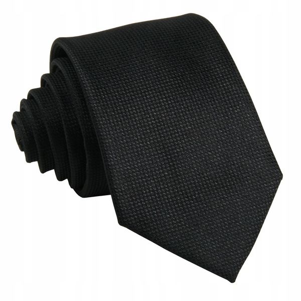 KRAWAT ŻAKARDOWY - CZARNY [2009] zdjęcie 1