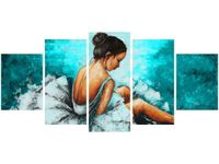 OBRAZ BALETNICA TURKUSOWYM TLE