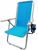 POLSKIE LEŻAKI PLAŻOWE / OGRODOWE DO 150 kg - STAL +UCHWYT NA KUBEK