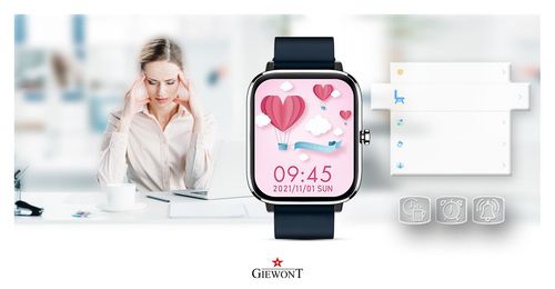 smartwatch giewont dynamic smartcall gw230-4 - silver/deep ocean na Arena.pl