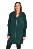 Płaszcz damski kurtka alpaka z kapturem zamek