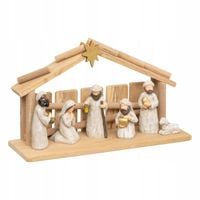 SZOPKA BOŻONARODZENIOWA Z 7 FIGURKAMI 18 X 9,5 X 30 CM BEŻOWA