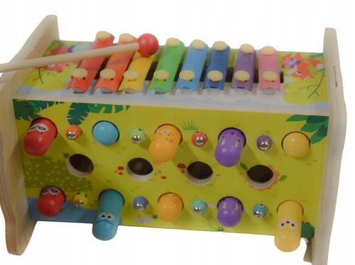 SORTER DREWNIANY WBIJAK KOSTKA CYMBAŁKI GRA UKŁADANKA KLOCKI MONTESSORI SOW na Arena.pl