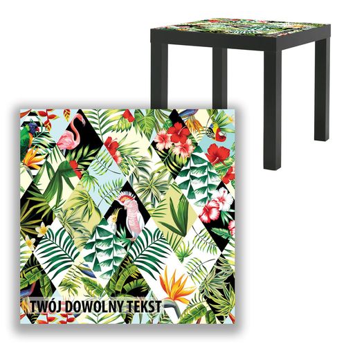 BLAT SZKLANY IKEA LACK Kolaż tropiki z Twoim napisem 55x55cm 018b na Arena.pl