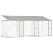 Klatka dla psa Srebrny 600 x 200 x 256 cm Stal Galwanizowana