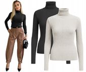 2 x GOLFIK DAMSKI dopasowany elastyczny prążkowany golf 2 pak WERA