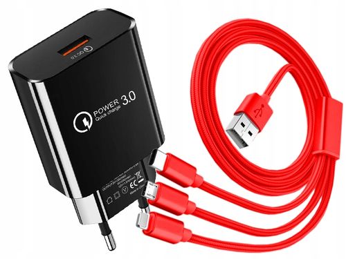 ŁADOWARKA SIECIOWA QC 3.0 LIGHTNING MICRO TYP-C na Arena.pl