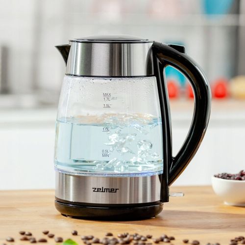 CZAJNIK BEZPRZEWODOWY SZKLANY ZELMER ZCK8011 PODŚWIETLENIE 1,7L Dioda LED na Arena.pl
