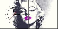 40 80CM ZEGAR 2 ELEM MARILYN MONROE FIOLETOWYMI USTAMI ŚCIENNY