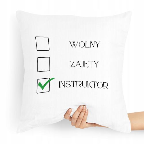 Poduszka Dla Instruktora Wolny Zajęty Instruktor Z Nadrukiem Ze Zdjęciem na Arena.pl