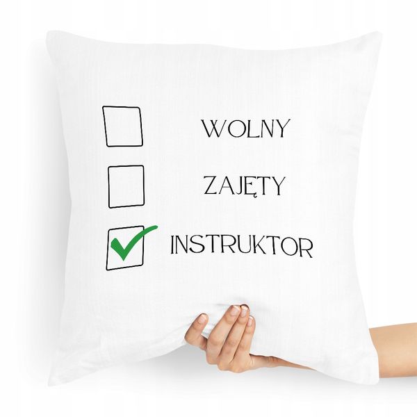 Poduszka Dla Instruktora Wolny Zajęty Instruktor Z Nadrukiem Ze Zdjęciem zdjęcie 1