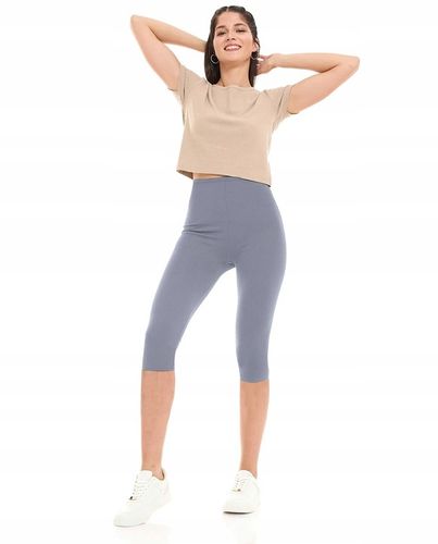 LEGGINSY BAWEŁNIANE KOLARKI getry RYBACZKI 3/4 PRĄŻKOWANE KRYJĄCE - XL/XXL na Arena.pl