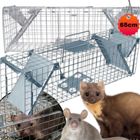 ŻYWOŁAPKA NA KUNY SZCZURY HUMANITARNA PUŁAPKA NA GRYZONIE KLATKA  65X20X21