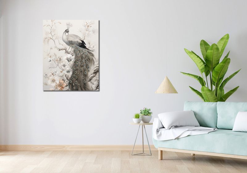 Obraz 70x90cm Pawia Gracja zdjęcie 2