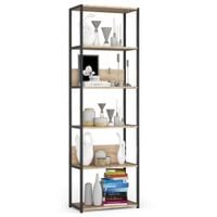 Regał industrialny metalowy 60 cm 6 półek otwarty do salonu Czarny Sonoma