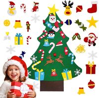 Choinka Filcowa Dla Dzieci DIY Zestaw Z Ozdobami 95x70 cm Na Ścianę