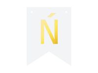 Baner DIY, 16 cm, biały, literka "Ń" [stwórz swój baner]