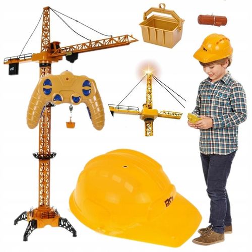 Mega Dźwig Żuraw Budowlany RC Zdalnie Sterowany 128cm na Pilot + Kask LED na Arena.pl