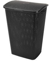 KOSZ ŁAZIENKOWY RATAN PLASTIK 33 X 42 X 59 CM CZARNY BOMBAI