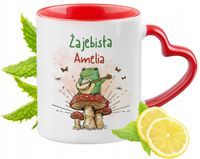 Dla Amelii Kubek Czerwony Z Uszkiem W Kształcie Serca Na Prezent