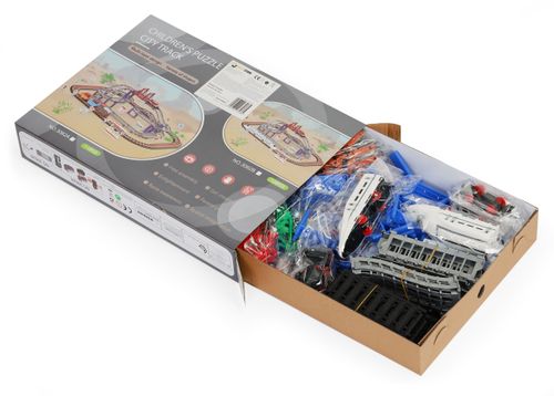 Kolejka i auto na baterie dwa tory miasto 108 elementów na Arena.pl