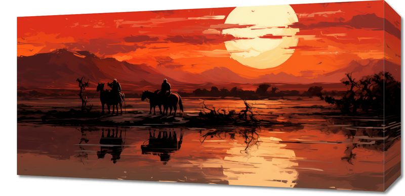 Obraz 60x30cm Zachód Słońca na Prerii zdjęcie 1