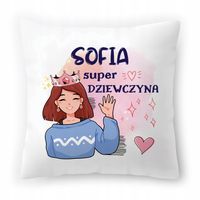 Poduszka Biała 40X40 Cm Dla Sofii Córki Dziecka Z Nadrukiem Ze Zdjęciem
