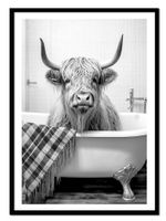 OBRAZ PLAKAT W RAMIE do Łazienki WC Toalety bizon żubr wanna P2525_43x53