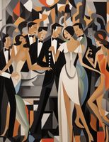 Plakat 50x65cm Bal w Art Deco