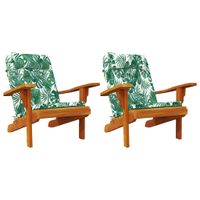 Poduszka na krzesło Kwiatowy 2 pcs Zielony 58 x 77 x 4.5 cm