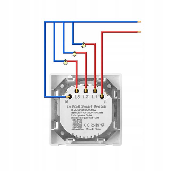 Przełącznik Włącznik 3 obwód ZigBee TUYA Przycisk PSMART Biały Szkło zdjęcie 9