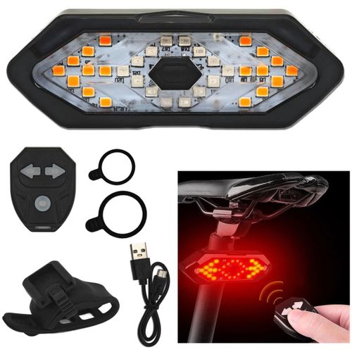 Lampka rowerowa kierunki + światło czerwone, USB z pilotem na Arena.pl